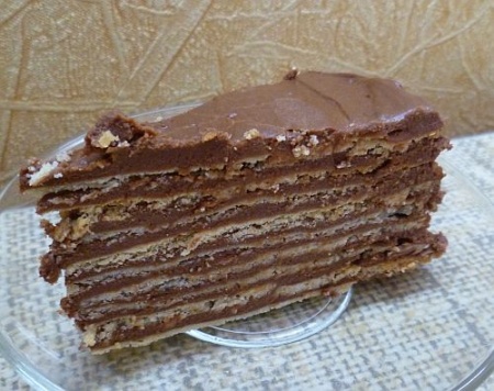 Рецепт торта с шоколадным кремом из песочных коржей