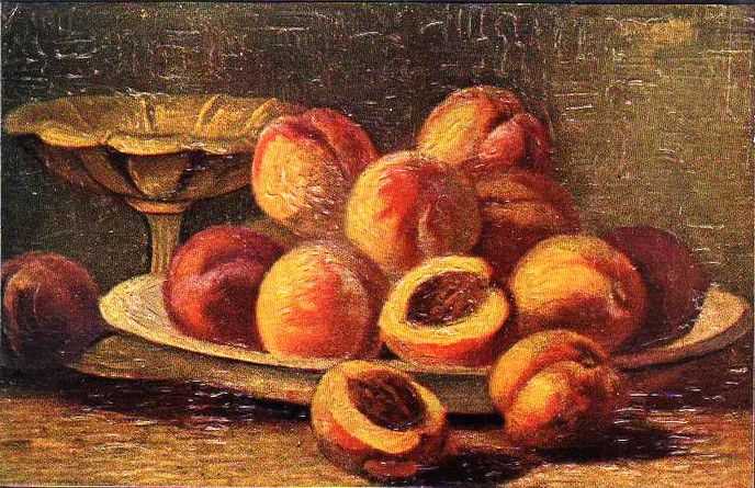 Свежие персики с мятой и лавровым сиропом