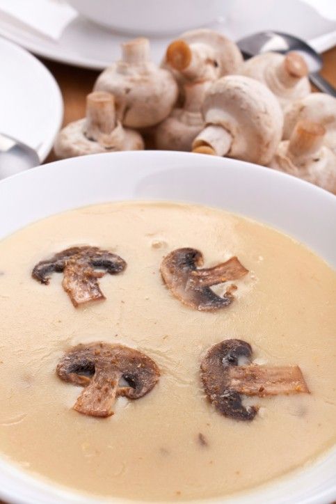 Суп-пюре из свежих грибов и рыбы