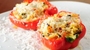 Фаршированные сыром красные перцы