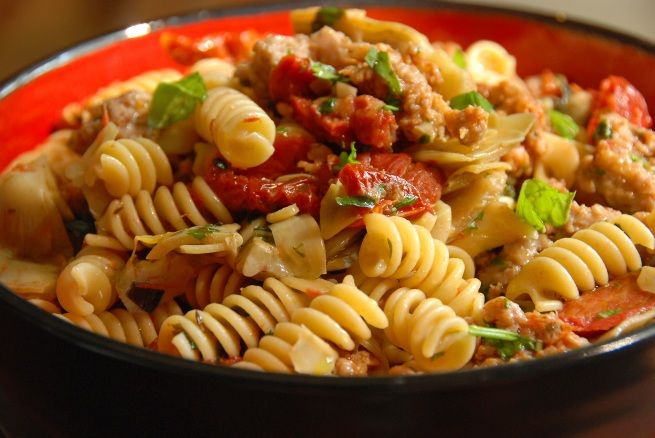 Fusilli с креветками - итальянская кухня