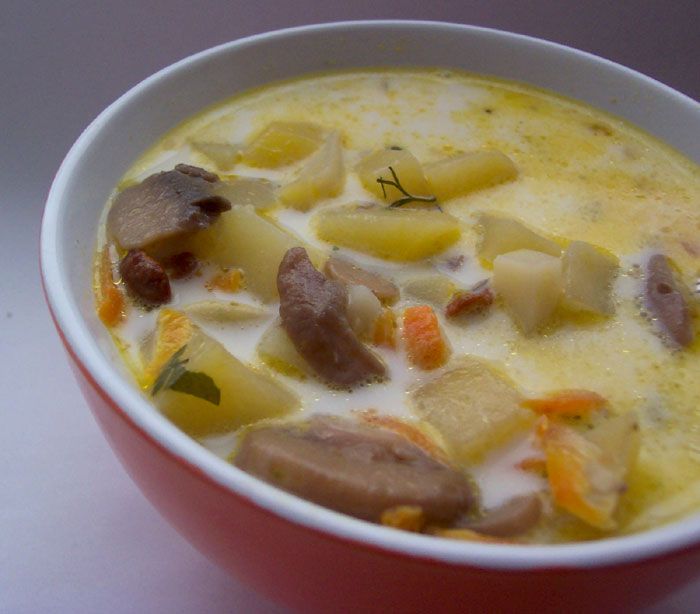 Грибной суп с имбирем