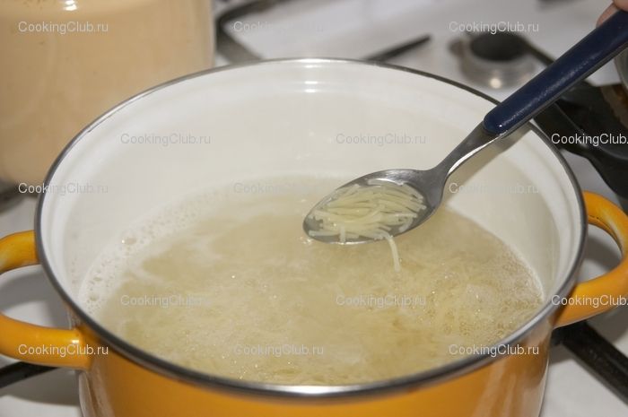 Суп молочный с кабачками, репой и вермишелью