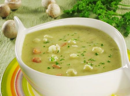 Суп молочный с разными овощами