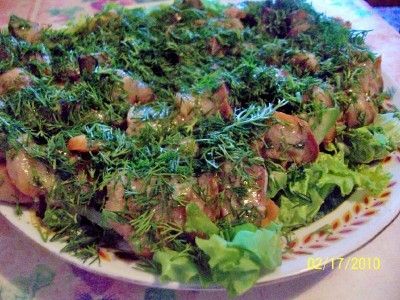 Римский салат с лососиной